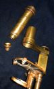C1880 Antique George Wale Signed Brass Microscope W/ Rare Spiral Course Focus Microscopes & Lab Equipment photo 5
