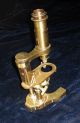 C1880 Antique George Wale Signed Brass Microscope W/ Rare Spiral Course Focus Microscopes & Lab Equipment photo 7