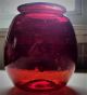 Blown Glass Cranberry Ruby Apothecary Big Leech Jar Pot Pontil 19th C Inclusions Bottles & Jars photo 2