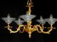 19th Century French Baroque Rococo Gilded 5 - Lighted Ormolu Bronze Chandelier Chandeliers, Fixtures, Sconces photo 2