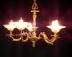 19th Century French Baroque Rococo Gilded 5 - Lighted Ormolu Bronze Chandelier Chandeliers, Fixtures, Sconces photo 4