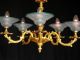 19th Century French Baroque Rococo Gilded 5 - Lighted Ormolu Bronze Chandelier Chandeliers, Fixtures, Sconces photo 6