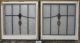 Old English Leaded Stained Glass Window Abstract Geometric Pair 20.  5 