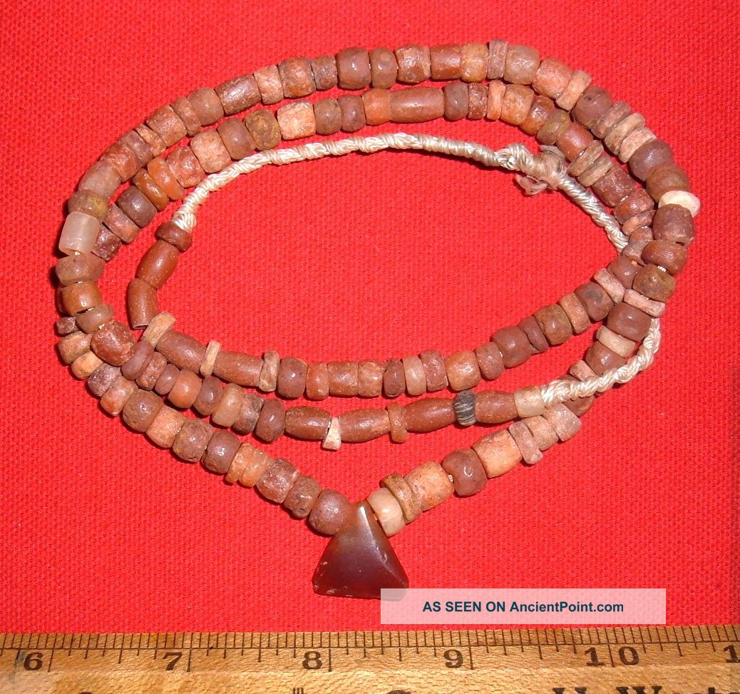 Full String Of Choice Sahara Neolithic Stone Beads Prehistoric African Artifacts Neolithic & Paleolithic photo