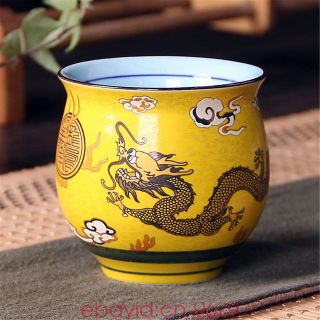 Jingdezhen Ceramics Double Layer Pottery Kungfu Teacup Dragon Tea Cups China photo