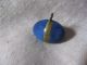 Antique Victorian Blue Velvet Oval Brass Ring Shank Veil Button Defined Within Buttons photo 4