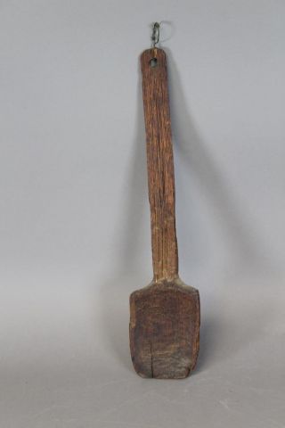Extremely Rare Pilgrim Period 17th C England Riven Red Oak Peel Or Spatula photo
