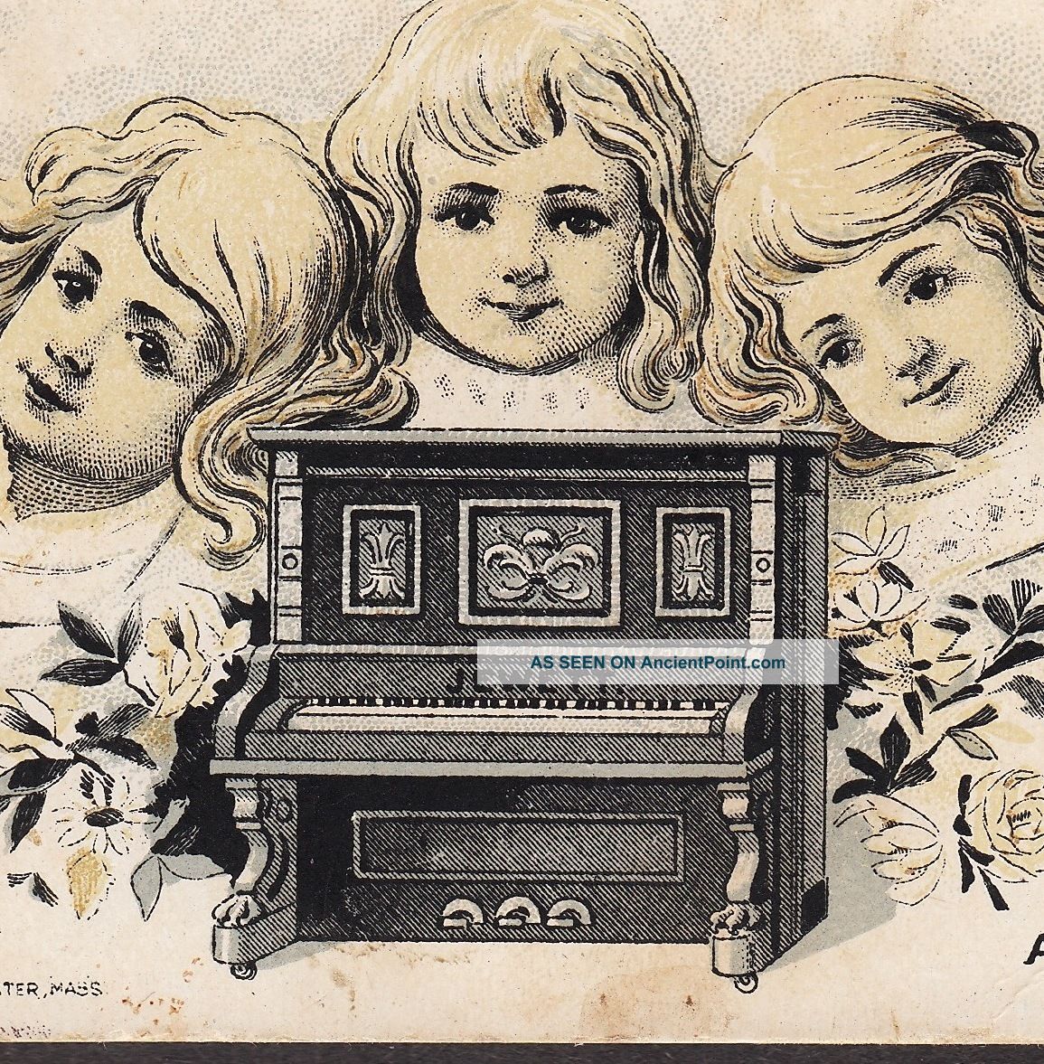 Jewett Piano Allen & Gilbert First St Portland Or 1901 Advertising Calendar Card Keyboard photo