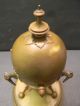 Antique Victorian Christopher Dresser Style Gilt Copper Egg Shaped Vessel W Lid Victorian photo 6