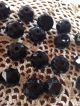 30 Victorian Antique Round Black Glass Faceted Ball Buttons Inside Shanks Buttons photo 2