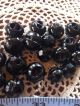 30 Victorian Antique Round Black Glass Faceted Ball Buttons Inside Shanks Buttons photo 8