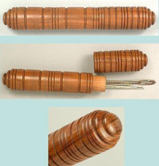 Antique Carved Wooden Needle Case Circa 1890s photo