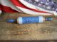 Antique Rolling Pin Cupboard Blue Paint Calico Sleeve Hoe Cakes Primitives photo 3