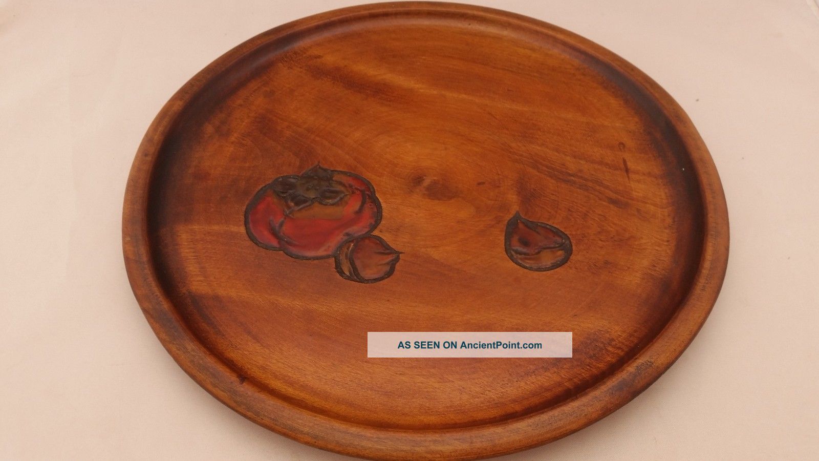 10 - Inch Vintage Japanese Wooden Tray Or Plate For Service Or Display Trays photo