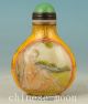 Rare Chinese Old Glass Handmade Painting Europe Girl Statue Snuff Bottle Snuff Bottles photo 3