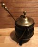 Antique Cast Iron Smudge Pot Fire Starter Brass Lid Pumice Wand Hearth Ware photo 2
