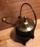 Antique Cast Iron Smudge Pot Fire Starter Brass Lid Pumice Wand Hearth Ware photo 3