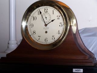 Waltham Us Navy Ship Clock With Two 6 Inch Dials And Wood Chelsea Type Stand photo