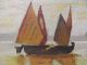 Vintage/antique 1922 Art Deco Modernist Impressionism Sail Boat Signed Painting Art Deco photo 5