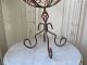 Awesome Old Vintage French Wire Metal Basket Stand Chippy Rusty Very Ornate Garden photo 2