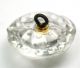 Antique Radiant Glass Button Crystal Flower Mold W/ Honey Color - 5/8 