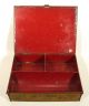 1800s Fine Scarce Tin Toleware Lap Desk Covered Box Yellow Cornucopias Urn Vines Toleware photo 6