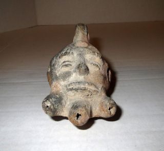Ancient Roman Egyptian Figural Bearded Man - Oil Lamp Or Pipe photo