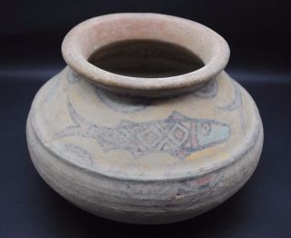 Large Indus Valley Terracotta Decorated Pot Harappa Culture 3300 - 1200 Bc photo