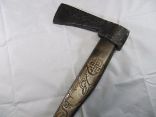 Ancient Viking Iron Bearded Axe 10 - 11 Cent Hand Carved Handle (certificate) photo