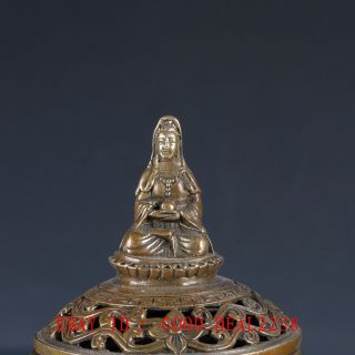 Old Chinese Bronze Buddhism Incense Burner With Ming Dynesty Xuande Mark photo