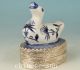 Asian Chinese Old Porcelain Handmade Painting Swan Statue Copper Box Boxes photo 1