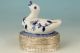 Asian Chinese Old Porcelain Handmade Painting Swan Statue Copper Box Boxes photo 2