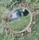 Authentic Vintage Convex Mirror With Metal Leaf Surround French Barn Find 20th Century photo 1