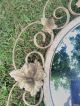 Authentic Vintage Convex Mirror With Metal Leaf Surround French Barn Find 20th Century photo 3
