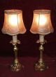Pair Antique French Gilt Bronze Table Lamps,  With Shades.  Reserved Sgri4294 20th Century photo 6