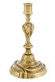 18c Engraved French Brass Candlestick 2 Metalware photo 1