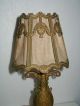 Antique French Barbola Boudoir Table Lamp,  Fabric Shade Lamps photo 1