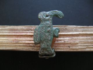 Stylized Bird Eagle Fibula Ancient Germanic Tribe Bronze Brooch 2 - 4 Ct.  Ad. photo