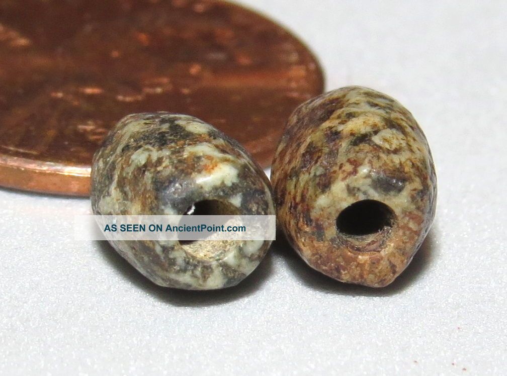 2 Ancient Beads Neolithic Granite Neolithic & Paleolithic photo