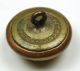 Antique Golden Age Brass Button Detailed Domed Flower Design - 7/8 
