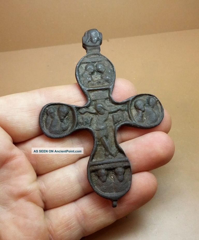 Rare Beauteous Viking Pendant Big Cross.  C 10 - 13 Ad.  Kievan Rus.  Viking.  2551 Viking photo