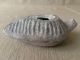 Antique Roman / Eastern Style Pottery Oil Lamp Grey With Decorative Stripes Roman photo 1