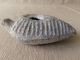 Antique Roman / Eastern Style Pottery Oil Lamp Grey With Decorative Stripes Roman photo 2