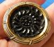 Antique Vtg Lacy Black Glass In Brass Button Buttons photo 1