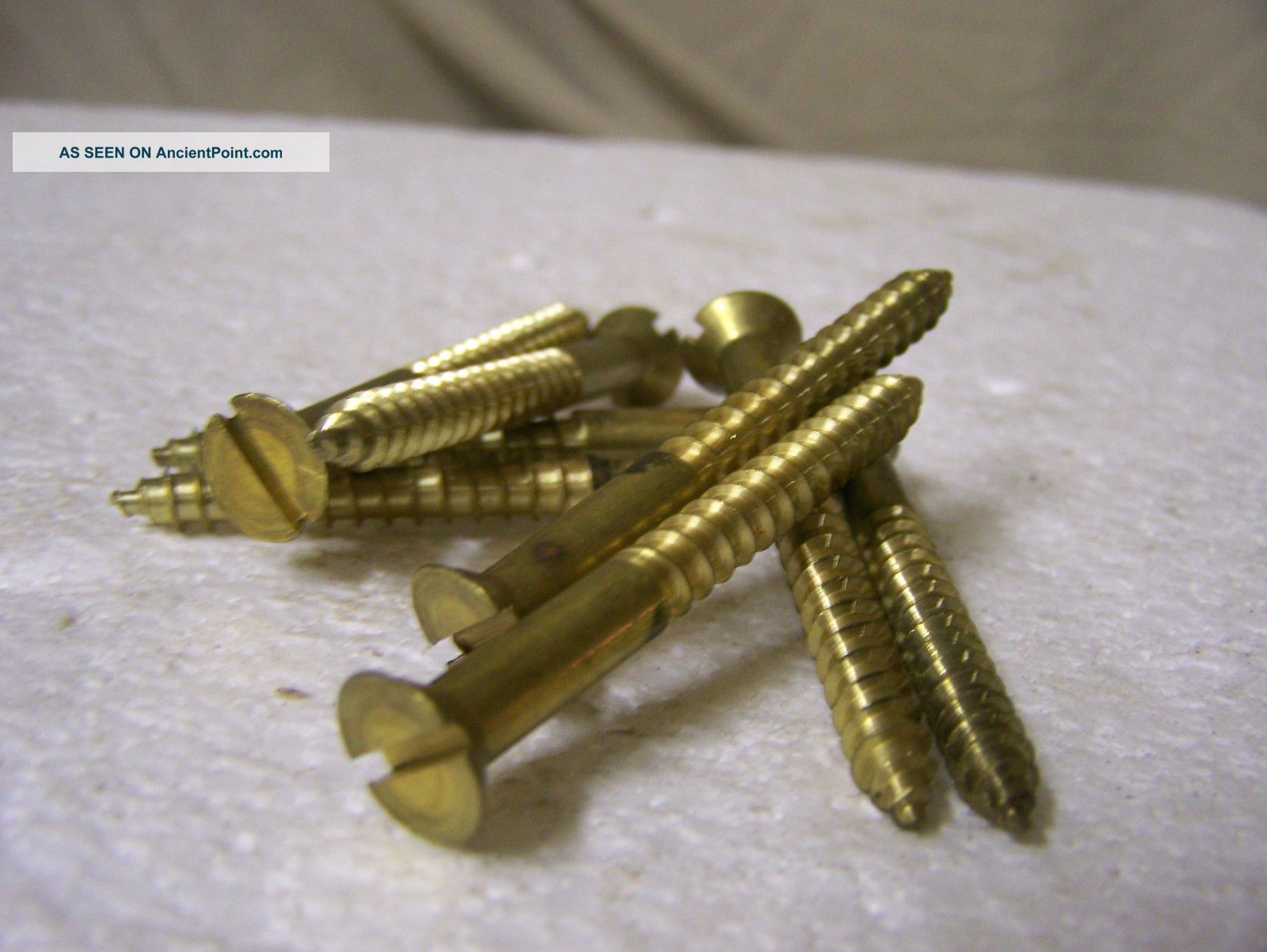 14 X 2 1/2 " Flat Head Brass Wood Screws Solid Brass Slotted Made In