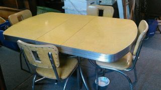 Vintage Formica Table In Yellow photo