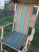 Vintage Fabric & Wood Folding Ship Deck Lawn Chair 100 1940 ' S 1 1900-1950 photo 1