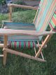 Vintage Fabric & Wood Folding Ship Deck Lawn Chair 100 1940 ' S 1 1900-1950 photo 4