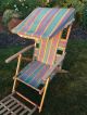 Vintage Fabric & Wood Folding Ship Deck Lawn Chair 100 1940 ' S 2 1900-1950 photo 2