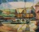 1959 Vintage Mid - Century Modernist Orrie Nordness Sailboat Painting Cubist Style Other Maritime Antiques photo 2